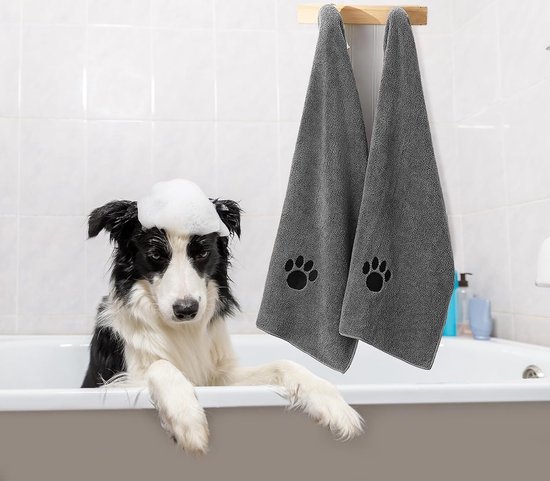 TAIYUNWEI Sneldrogende handdoek voor honden, set van 2 sneldrogende badhanddoek voor huisdieren, microvezel super absorberende huisdierhanddoek, handdoeken voor huisdieren, hondenhanddoeken voor