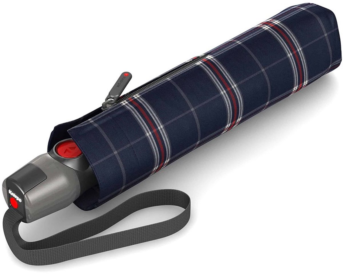 Knirps Duomatic opvouwbare paraplu M check navy