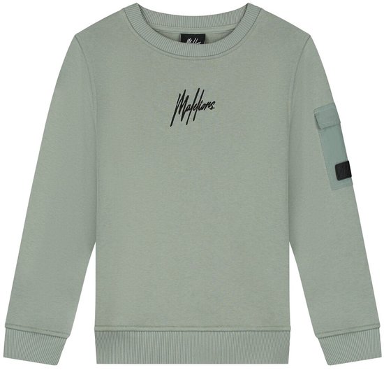 Malelions Zomer sweater jongens - agave groen - nylon pocket