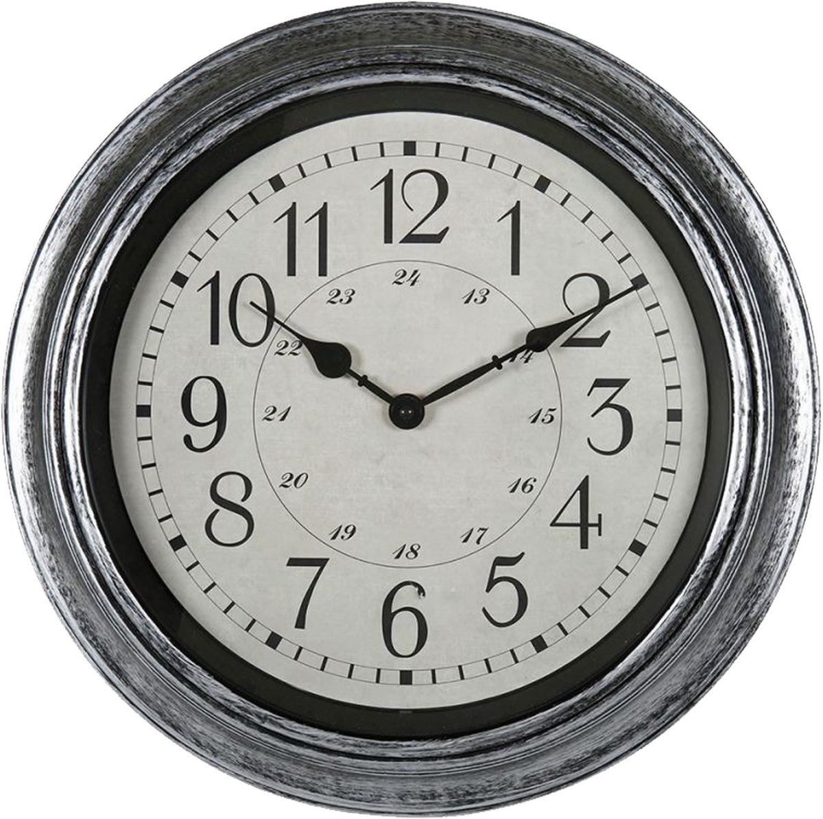 Ostaria Wandklok/muur klok - Old School - D40 cm - kunststof - zwart - keuken/kamer
