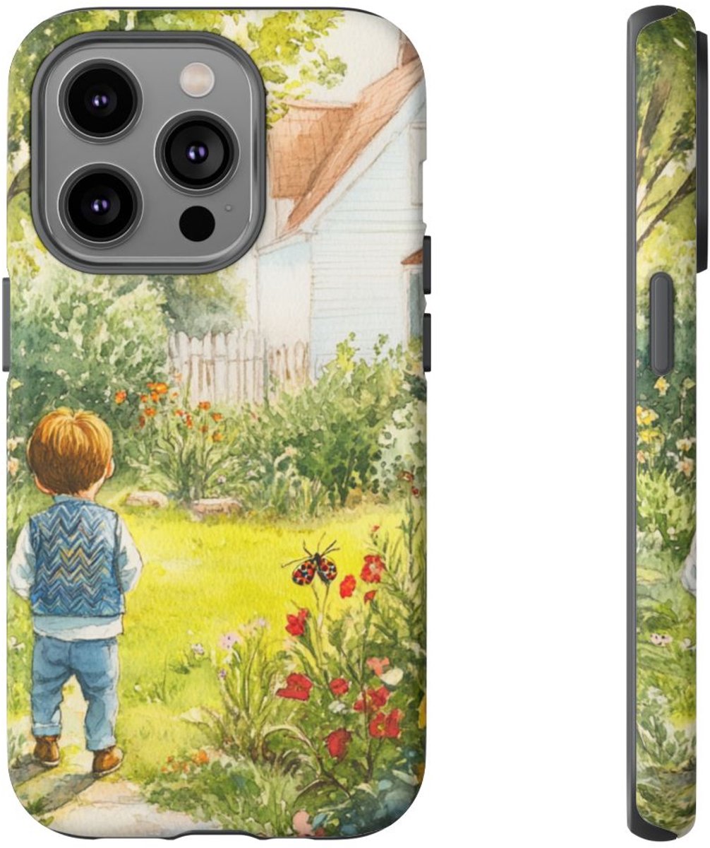 Kind in Tuin Aquarel – Telefoonhoesje Geschikt voor iPhone 14 Pro