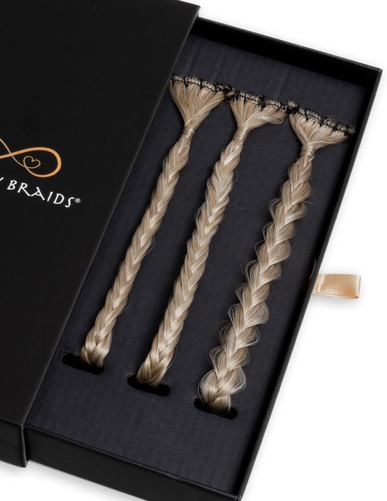 Infinity Braids - Braidies - Set van 3 Clip-in Vlechtjes - Lizzy, Jolie ...