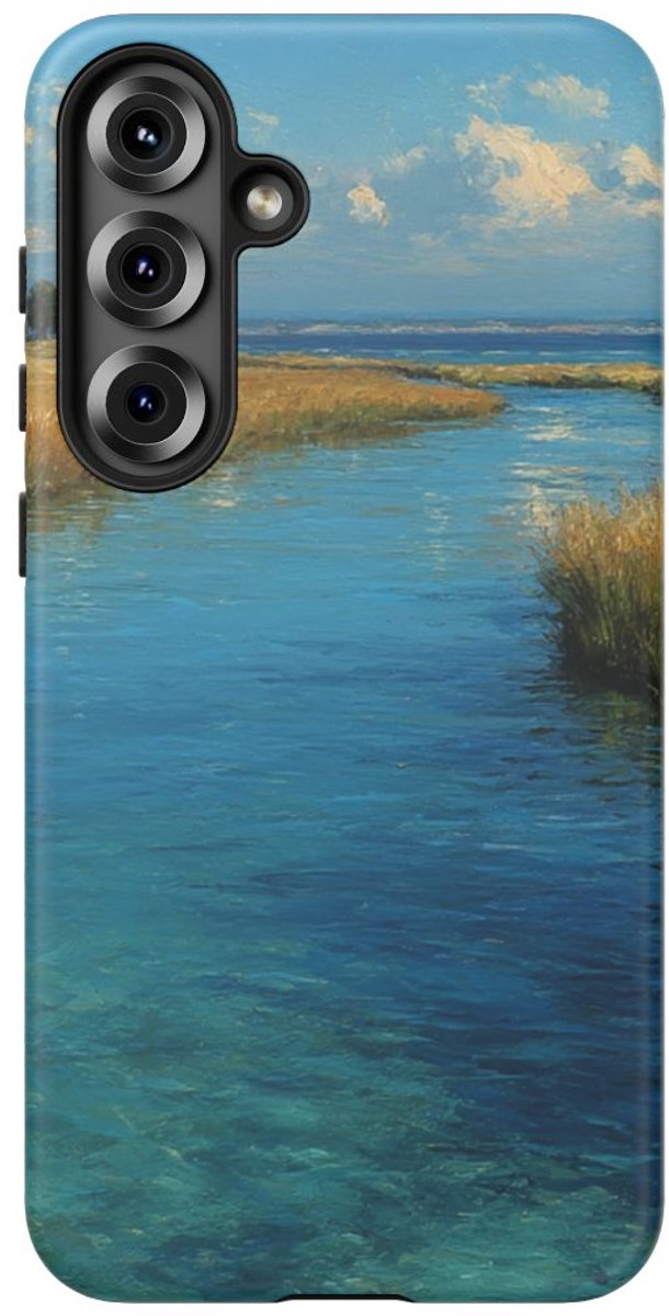 Blauwe Lagune Landschap – Telefoonhoesje Geschikt voor Galaxy S25 Plus