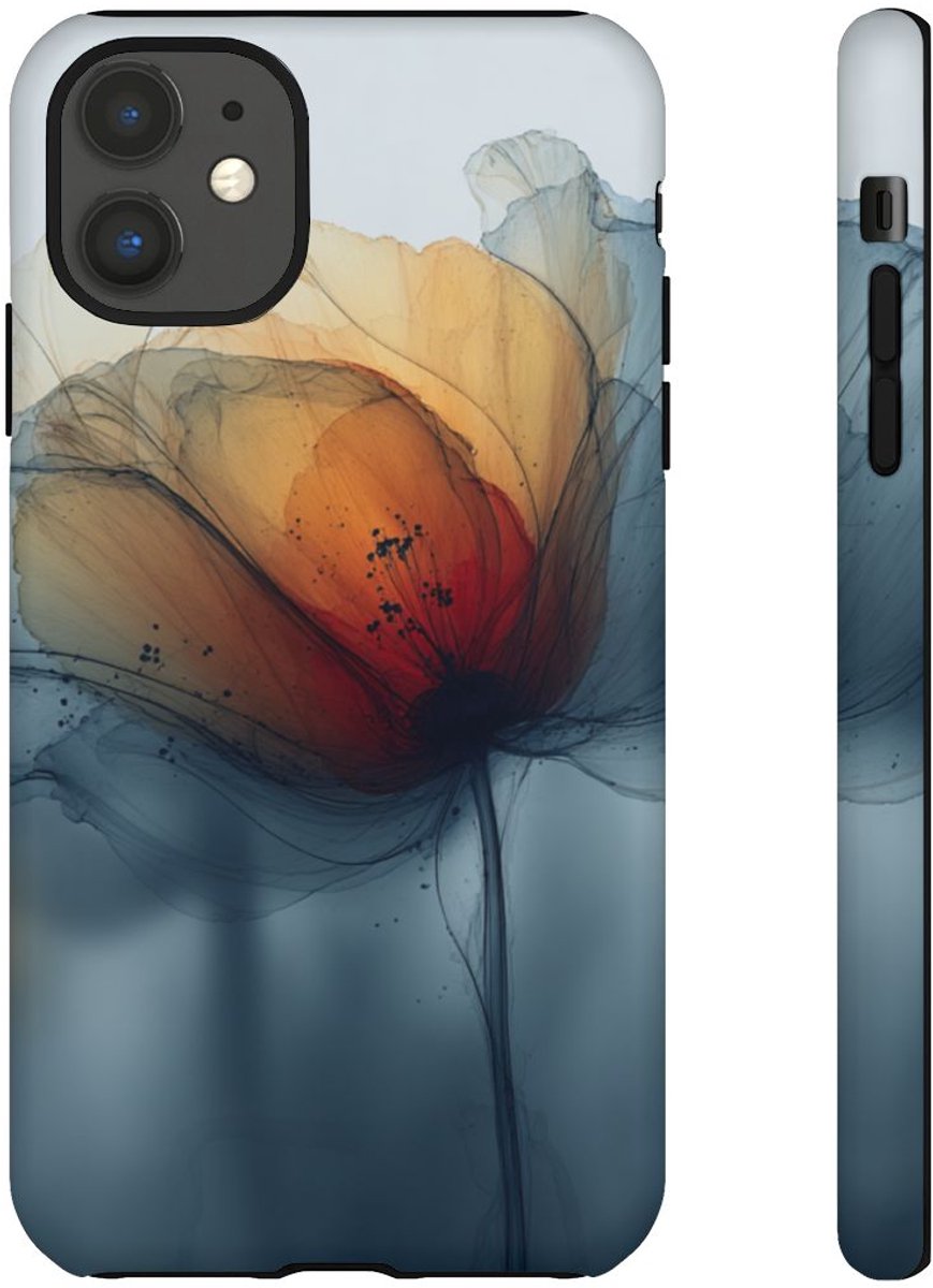 Transparante Abstracte Bloemenkunst – Telefoonhoesje Geschikt voor iPhone 11