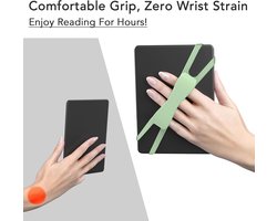 Ergonomische siliconen geschikt voor Kindle en tablets – Eenhandig lezen, vermindert vallen en vermoeidheid geschikt voor Kindle Paperwhite/Kobo/Oasis/e-book/mini tablets/telefoon (Groen)