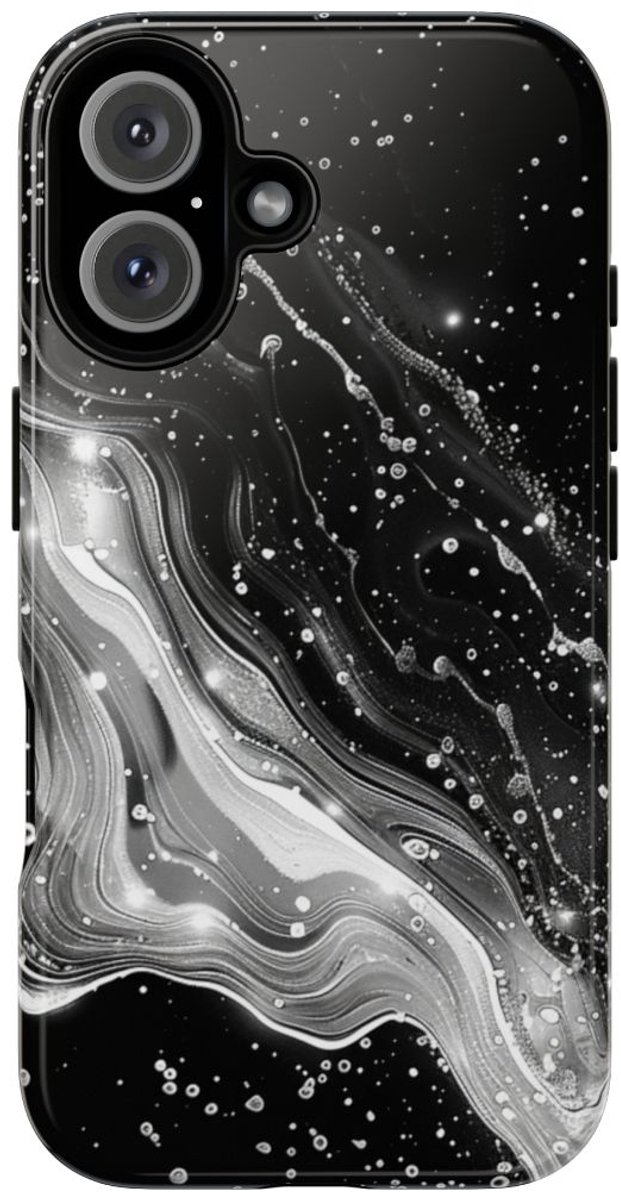 Zwart-Wit Abstracte Galaxie – Telefoonhoesje Geschikt voor iPhone 16