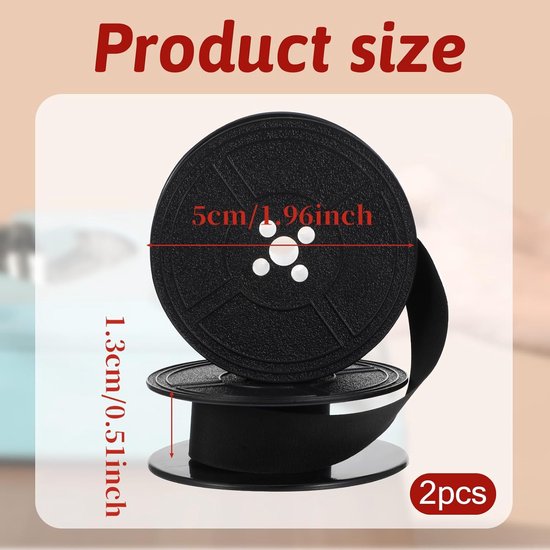 Lot De 2 Rubans Universels Pour Machine à écrire - Double Bobine, Encre Fraîche - Compatible Avec La Plupart Des Modèles Classiques