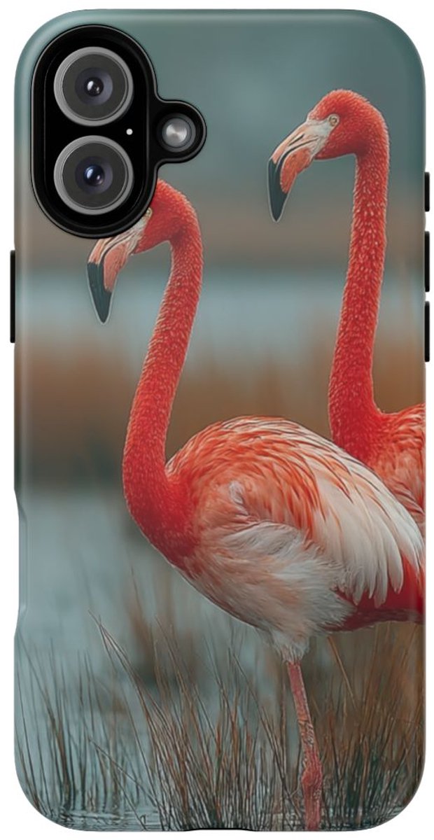 Flamingo's in Moeras – Telefoonhoesje Geschikt voor iPhone 16 Plus