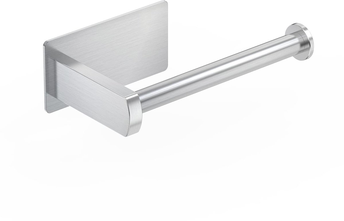 Zelfklevende Toiletrolhouder SUS304 Roestvrij Staal – Modern Open-Arm Design, Geen Boren Nodig, Sterk en Duurzaam voor Badkamer