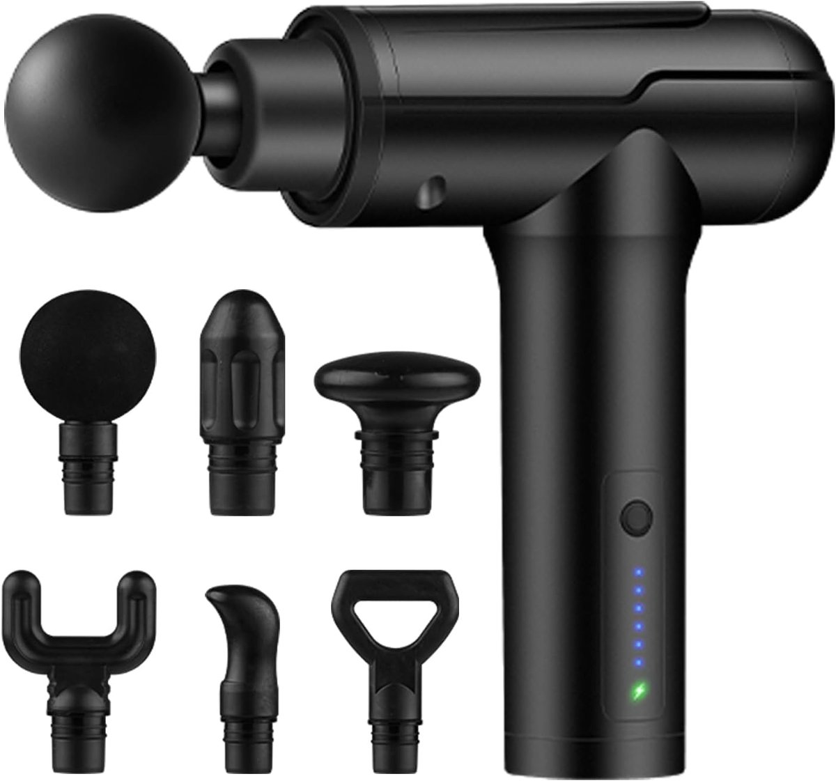 Massagepistool voor diep weefsel, rug- en nekmassageapparaat voor verlichting van pijn in het diepe weefsel, elektrisch spiermassagepistool voor de rug, handmassageapparaat, zwart - Massagepistool - €49,09