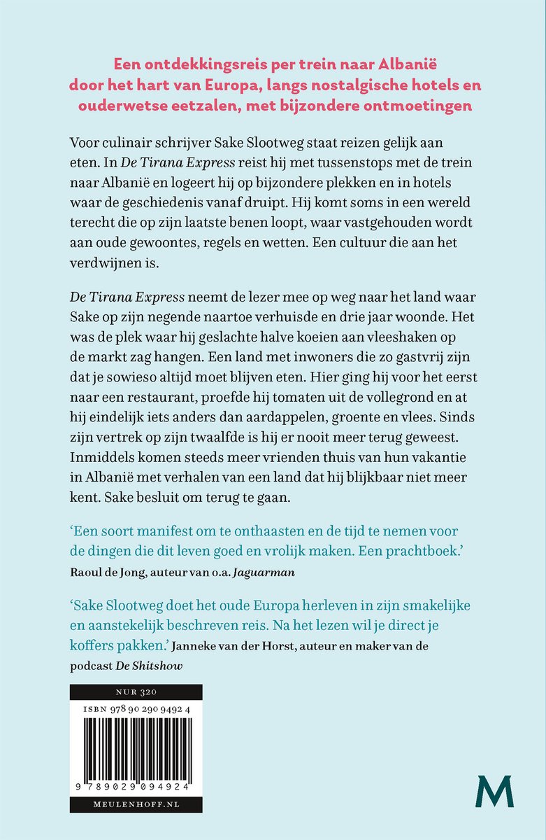 Boekpagina met tekst over 'De Tirana Express'.