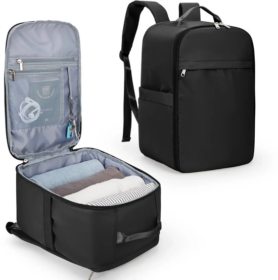 Bagage à main Ryanair - Sac à dos pour femme - Sac de voyage pour femme - Bagage à main 40x25x20 cm - Zwart