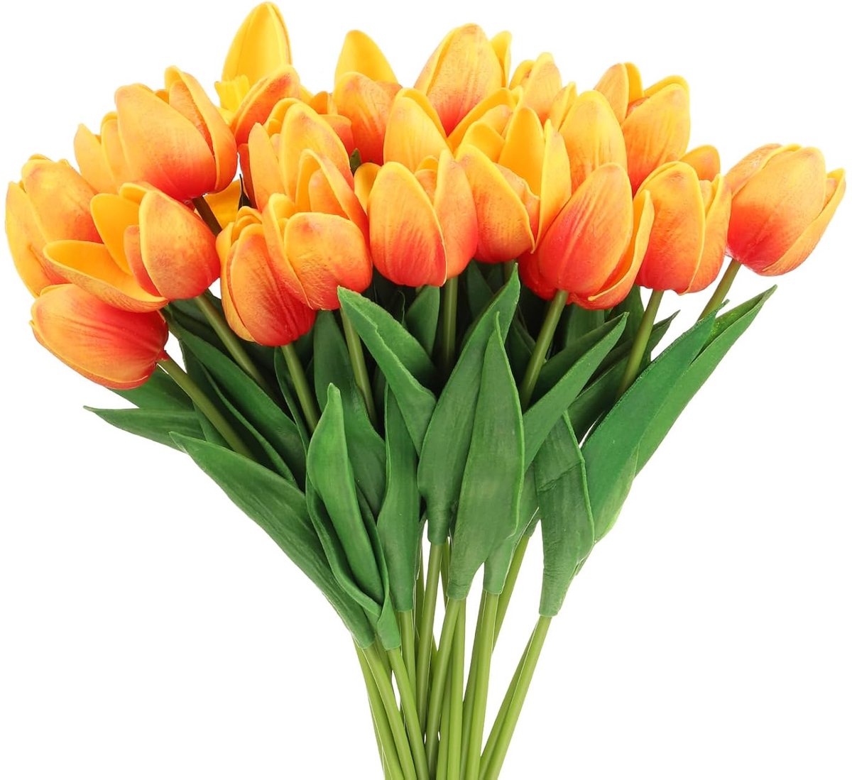 Realistische kunsttulpen - oranje - set van 24 - duurzaam materiaal