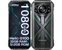 DOOGEE S CYBER PRO 4G - Robuuste Smartphone - Robuuste Telefoon - 32 GB RAM + 512 GB ROM /2TB TF - 6,6 Inth + 120Hz - 10800mAh/33W - Helio G100 - Vingerafdrukherkenning - Face ID - 20MP nachtzichtcamera - Groen