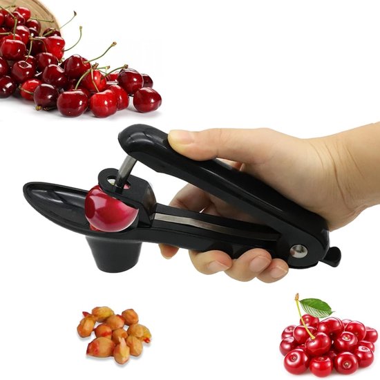 Cherry Piper - Roestvrijstalen Piper Cherry - Fruit Piper - Handmatige Fruit Piper - geschikt voor Fruit, Kersenbessen - Zwart — afbeelding 5