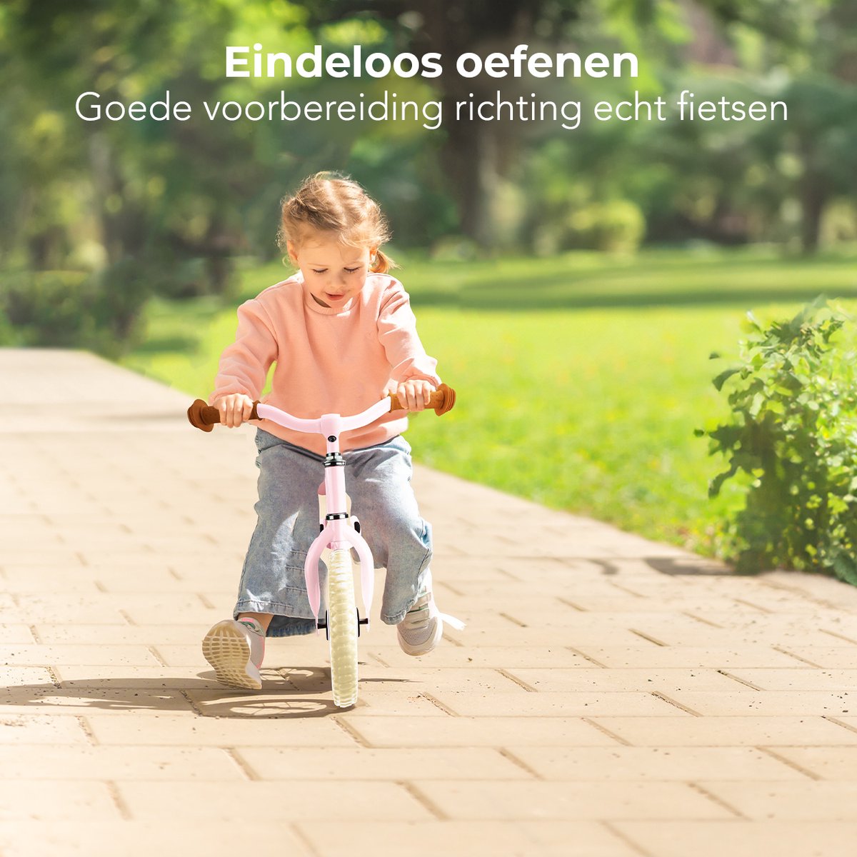LifeGoods Loopfiets - Speelgoed 2 jaar en ouder - Jongens en Meisjes - Balance Bike - Loopfietsje - Pastelroze — afbeelding 3