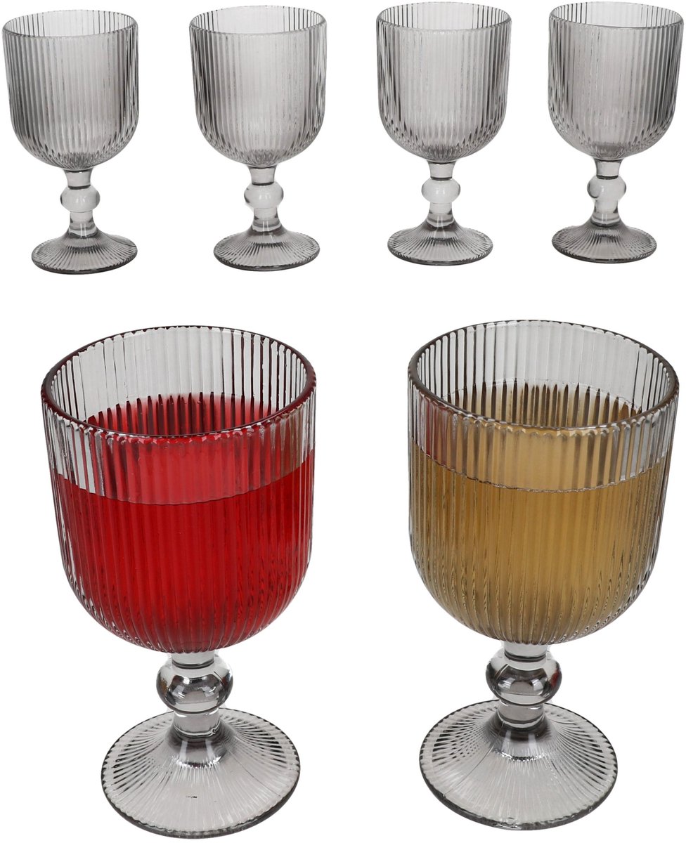 MamboCat 6-delig AGATA wijnglas groot grijs van glas – 37565