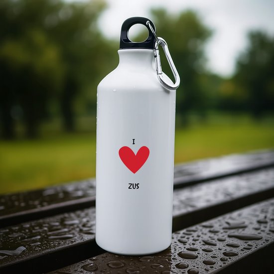 Hacebo® - Ik hou van mijn zus waterfles - Zus - de liefste zus - cadeau voor je zus - familie - hartje - love - water fles - 400ML