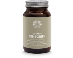 Mattisson - Biologische Fenegriek 330mg - Fenugreek Supplement - Fenegriek Zaad - 120 Capsules