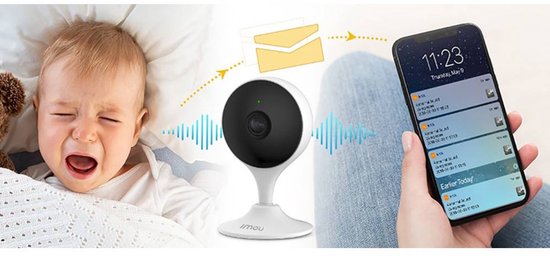 Imou Cue 2 - Babyfoon Met Camera Met App - Baby Monitor - 1080P Full HD live monitoring - Babydetectie - Abnormale Geluidsdetectie - Nachtzicht - — afbeelding 2