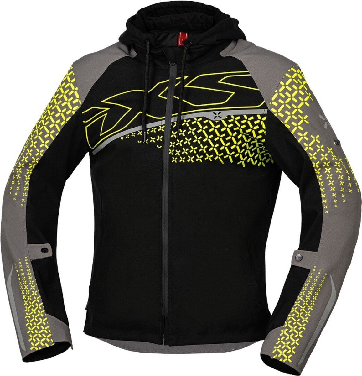 IXS Rapid-STX 1.0 Waterdichte Zwart Grijs Geel Textiele Motorjas - Jas