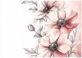 WALLARENA - Fotobehang - 400x280 cm - bloemen natuur roze slaapkamer salon vliesbehang