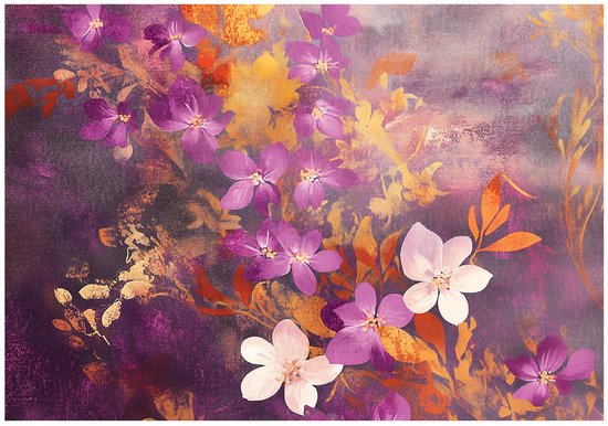 WALLARENA - Fotobehang - 400x280 cm - Roze bloemen fotobehang voor slaapkamer en woonkamer, vliesbehang