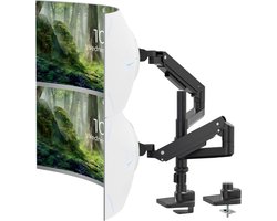 Monitorarm voor 2 Schermen - Verstelbaar en Ruimtebesparend - Voor Ergonomisch en Productief Werken - Geschikt voor Diverse Formaten - Sterk en Flexibel Design - Ideaal voor Thuiswerkplek of Kantoor