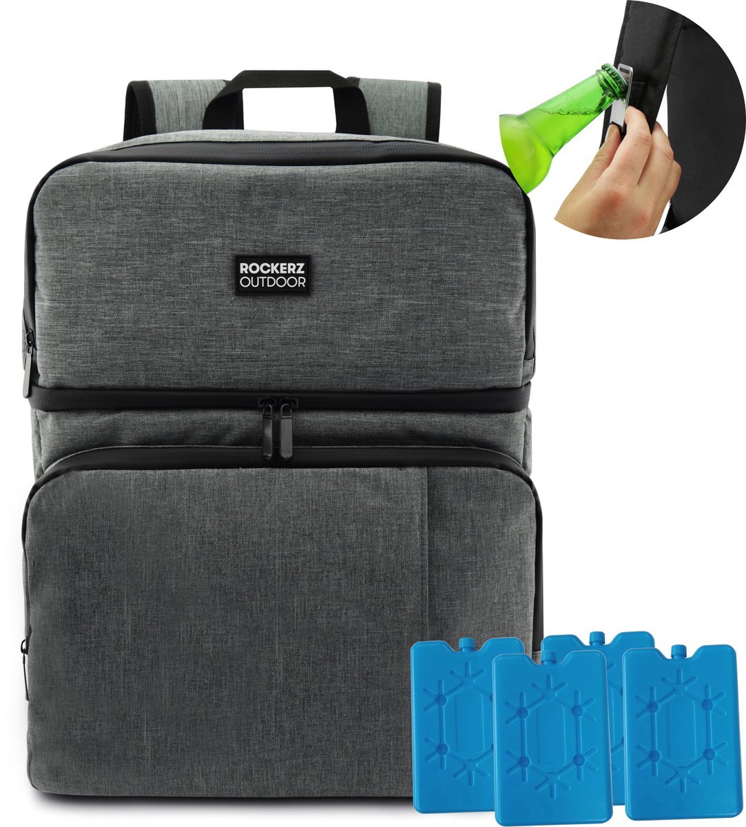 Beste Koeltassen 2026 Rockerz Koeltas Rugzak 28 liter – Grijs