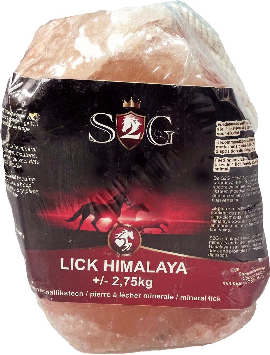 S2g Liksteen Himalaya 2,5 - 3 Kg. Liksteen voor paarden, schapen, geiten, alpaca's