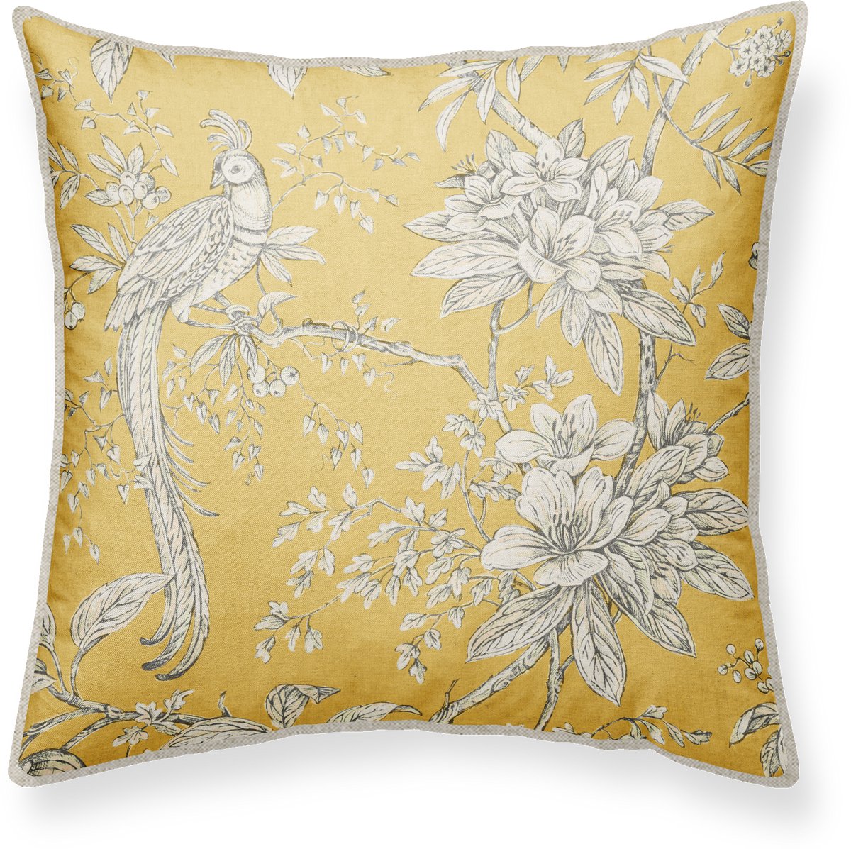 Sierkussen Geel 50x50 cm - Vintage look - inclusief binnenkussen - vintage look, dierenprint, boho - Linen & Grace