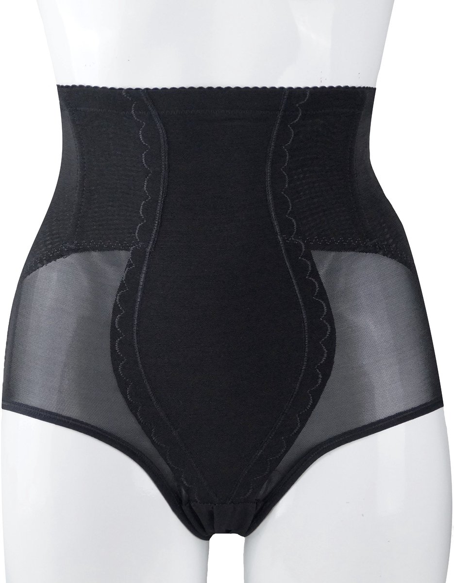 Dames corrigerende slip Art.739 van J&C hoge taille Zwart - shapewear ondergoed - maat L