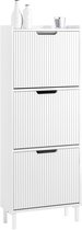 SoBuy FSR177-H-W Schoenenkast Wit - Smal met 3 Kleppen & 6 Legvlakken