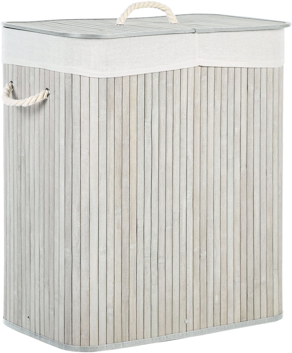 Goedkoopste Mand KANDY Bamboehout Lichtgrijs