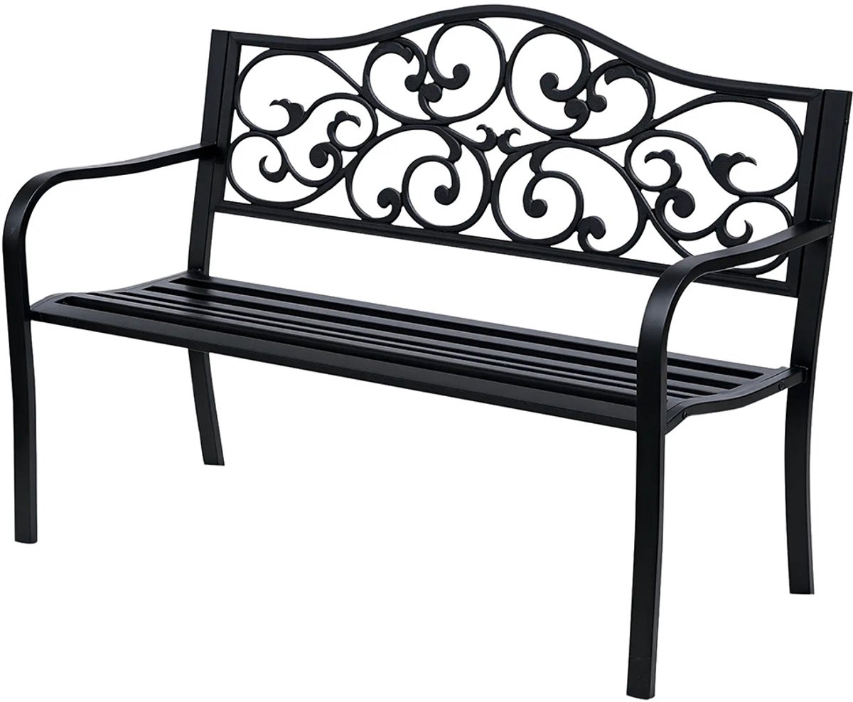 Sweiko Tuinbank - 2-zits - Retro stijl - 150x58.5x90 cm - Zwart