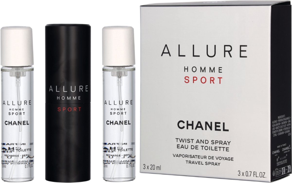 Chanel Allure Homme Sport 3 x 20 ml - Eau de Toilette - Herenparfum - Navulbaar – foto 5
