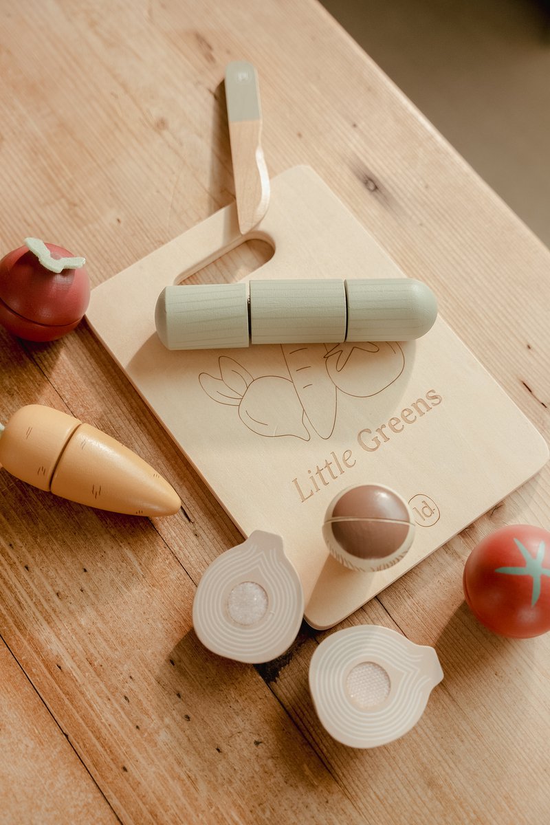 Little Dutch speelgoed snijgroenten houten speelset voor kinderen. — afbeelding 4