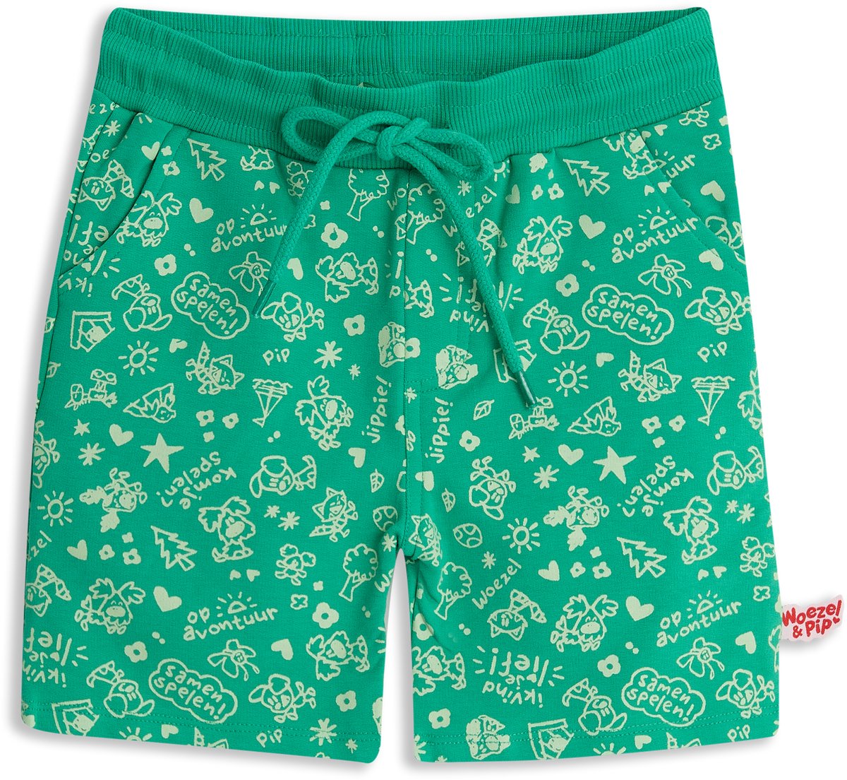 Woezel & Pip Korte Broek Jongens Short - Gumdrop Green - Maat 110/116