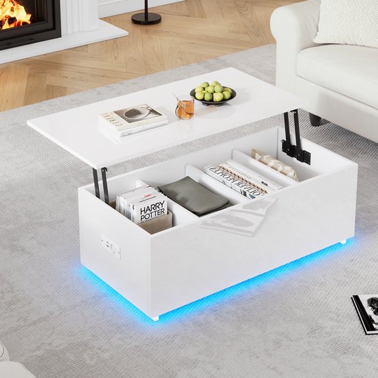 GOPLUS Coffee table, extendable coffee table with fold-out GOPLUS Coffee table, extendable coffee table with fold-out