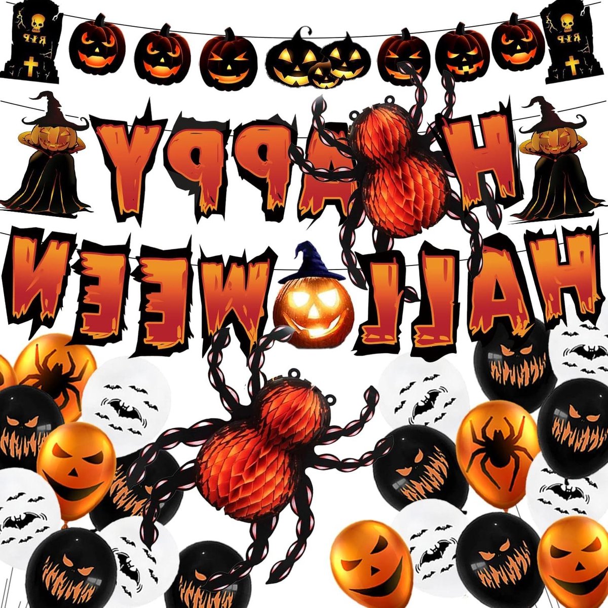 JGS Premium - Halloween-decoratie voor feestdecoratie en griezelige sfeer in huis