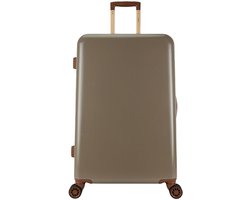 Decent RETRO Grote maat koffer 76 × 48 × 30 - Reiskoffer met wielen - Lichtgewicht koffer - Reiskoffer groot - Veilig TSA Cijferslot - Taupe