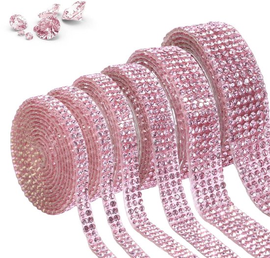 Produktbild von Lurrose Selbstklebendes Strassband Breit Feines Strass-dekoband Mit Hotmelt-kleber Diy Basteltrim Für Kleidung Gürtel Schuhe Taschen Und Textilien Funkelnde Glitzersteine