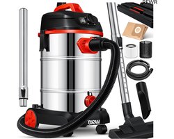 RFWR® Industriële stofzuiger 1800 watt met blaasfunctie en stopcontact voor nat en droog zuigen