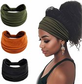 Allecto Plus - Sport haarbanden set van 3 voor yoga en sport - Breed assortiment haaraccessoires voor vrouwen en meisjes - Antislip hoofdbanden met effen kleuren