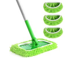 Daity 3-pack- Herbruikbare dweilpads - Swiffer Mop-compatibel - microvezel vervangende dweilpads - Wasbare dweilpads - Voor oppervlaktereiniging of (groen，dweil niet inbegrepen)