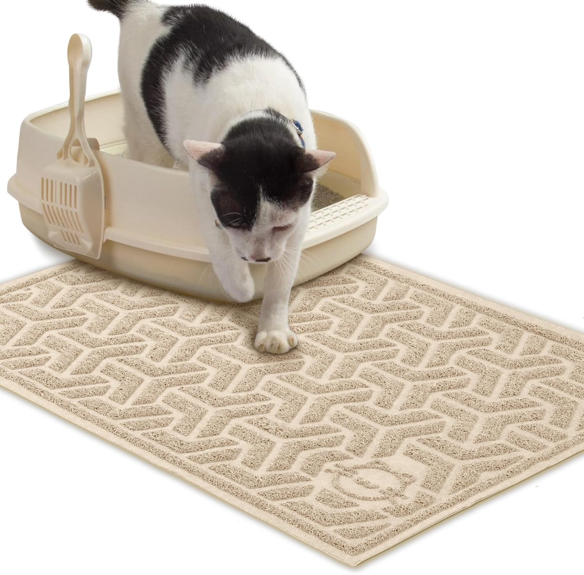 Ibenzoa® Kattenbakmat met Antislip en Waterdichte Onderlegger voor Schoon en Netjes Huis
