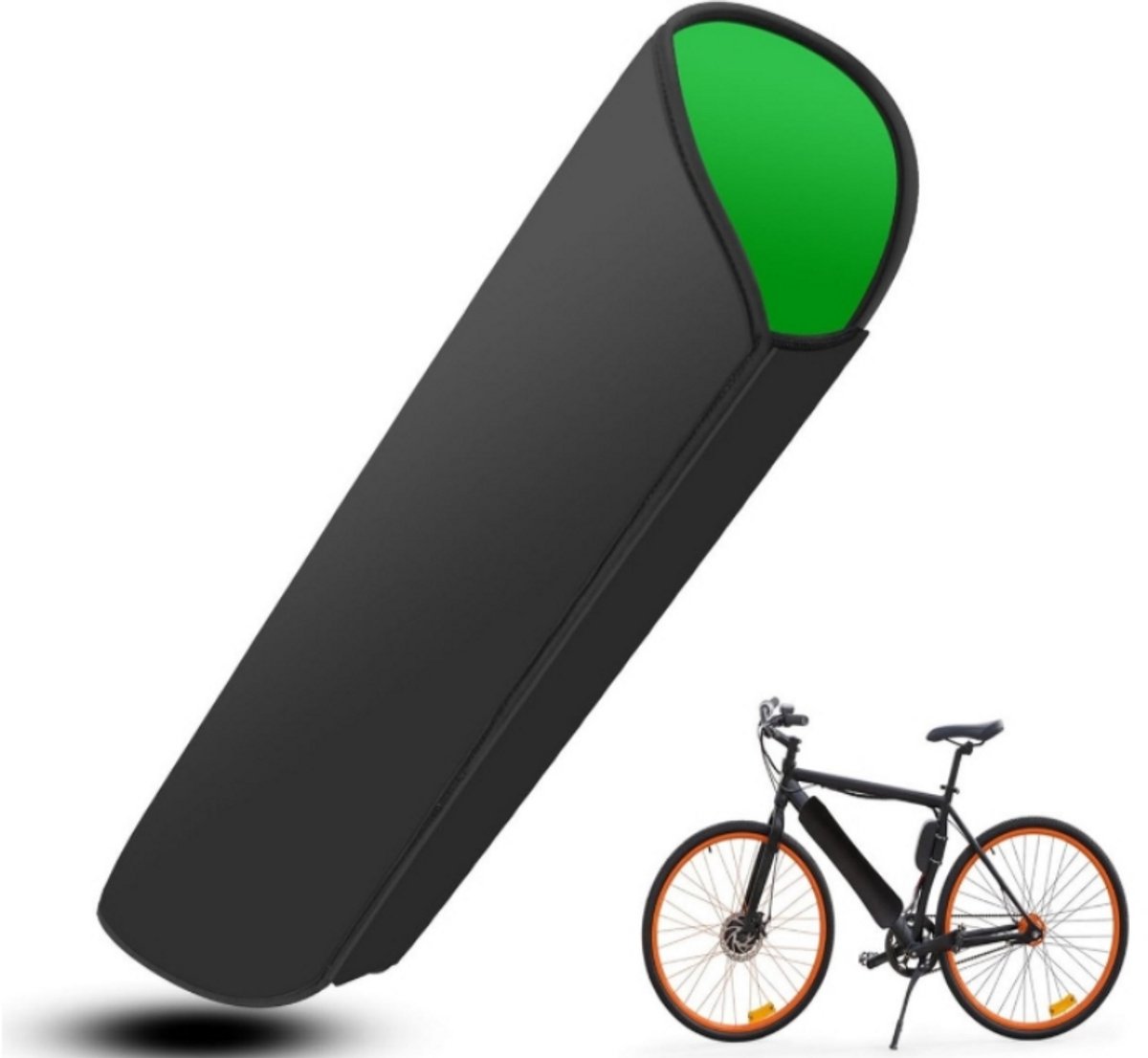 Daity Beschermhoes voor elektrische fietsaccu's, geschikt voor buiten fietsen. Accessoires voor elektrische fietsen voor het isoleren van accu's, stofdicht, accuhoes, verlengt de levensduur van de accu (1-pack，groen)