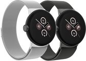 Allecto Plus - Roestvrij stalen magnetische metalen reservebandjes - Set van 2 - Voor Google Pixel Watch - Heren en dames - Passend voor Watch 2/Watch 1