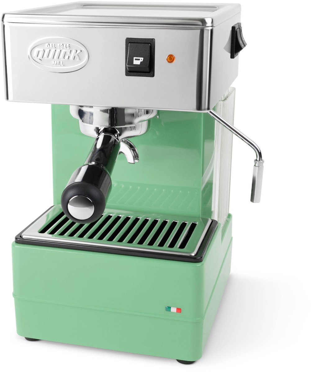 Quick Mill 820 groen piston espressomachine benelux versie. inclusief tamper t.w.v. € 39,99