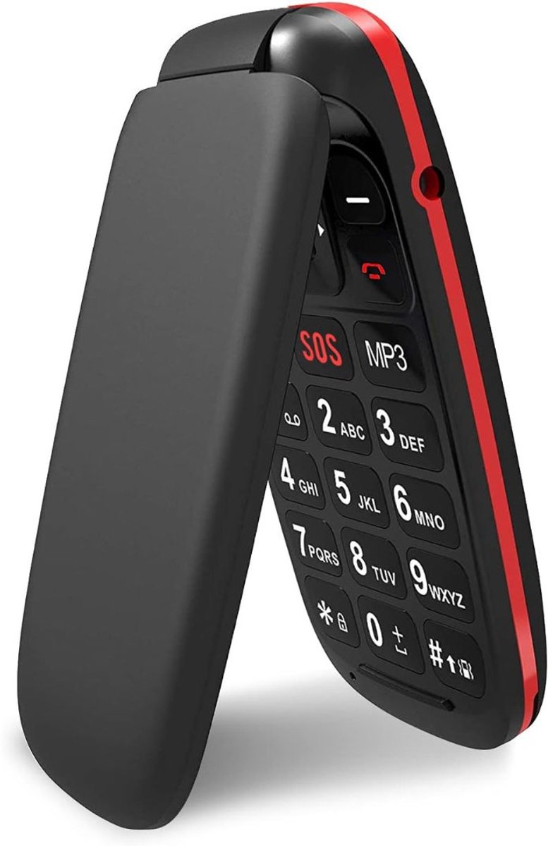 CLGP® Senioren Mobiele Telefoon 4g - Senioren GSM - Zwart en Rood